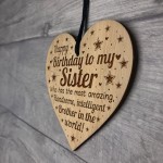 Funny Joke Birthday Gift For Sister Engraved Heart Sister Gifts