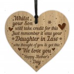 Funny Mothers Day Gift From Son Daughter In Law Engraved Heart N