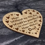 FUNNY JOKE Mothers Day Gift Wood Heart Mum Gift From Daughter