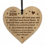 TO MY SON Birthday Christmas Gifts Engraved Heart Son Gifts