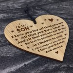 TO MY SON Birthday Christmas Gifts Engraved Heart Son Gifts