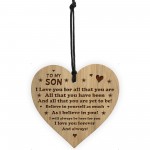 TO MY SON Birthday Christmas Gifts Engraved Heart Son Gifts