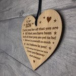 TO MY SON Birthday Christmas Gifts Engraved Heart Son Gifts