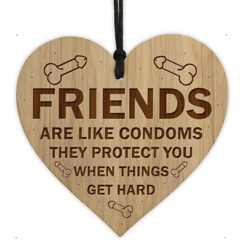 Rude Funny Friendship Plaque Wood Heart Birthday Christmas Gift