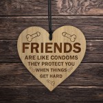 Rude Funny Friendship Plaque Wood Heart Birthday Christmas Gift