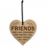 Rude Funny Friendship Plaque Wood Heart Birthday Christmas Gift