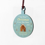 Personalised First 1st Christmas In Our New Home Bauble Wood