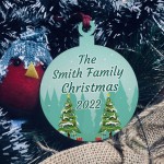 Christmas Decoration Personalised Family Tree Wooden Bauble