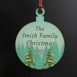 Christmas Decoration Personalised Family Tree Wooden Bauble