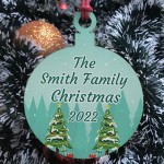 Christmas Decoration Personalised Family Tree Wooden Bauble