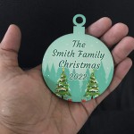 Christmas Decoration Personalised Family Tree Wooden Bauble