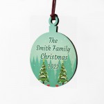 Christmas Decoration Personalised Family Tree Wooden Bauble