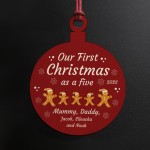 Christmas Bauble Personalised 1st Christmas As A Five Family