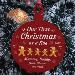 Christmas Bauble Personalised 1st Christmas As A Five Family