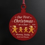 Christmas Bauble Personalised 1st Christmas As A Four Family