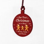 Christmas Bauble Personalised 1st Christmas As A Three Family