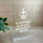 Queen Elizabeth II Memorial Standing Plaque Memorial Sign