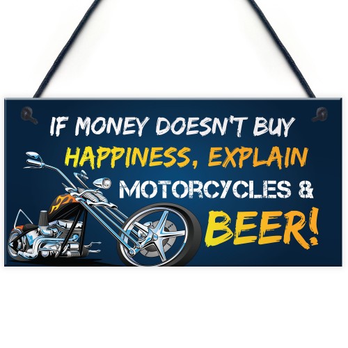 Motorcycle Biker Gifts For Him Men Dad Garage Sign Man Cave