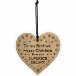 Novelty Christmas Gift For Brother From Sister Engraved Wood