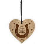 Horse First Christmas Decoration 1st Engraved Wood Personalised