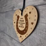 Horse First Christmas Decoration 1st Engraved Wood Personalised