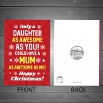 Funny Daughter Christmas Card From Mum Cheeky Humour Card 