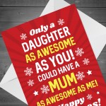 Funny Daughter Christmas Card From Mum Cheeky Humour Card 