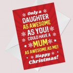 Funny Daughter Christmas Card From Mum Cheeky Humour Card 