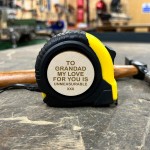 Engraved Tape Measure DIY Tools Christmas Birthday Grandad Gift