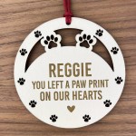 Personalised Wooden Cat Dog Memorial Christmas Tree Decoration