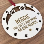 Personalised Wooden Cat Dog Memorial Christmas Tree Decoration