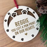 Personalised Wooden Cat Dog Memorial Christmas Tree Decoration