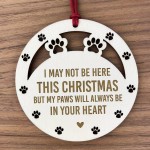 Wooden Dog Cat Pet Memorial Christmas Tree Decoration Bauble