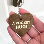 Pocket Hug Tokens Heart Hugs to Loved Ones Keepsake Keyring