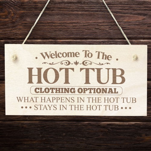 Garden Signs Outside Hot Tub Accessories Wood Hanging Sign