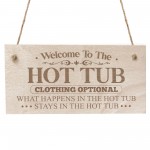 Garden Signs Outside Hot Tub Accessories Wood Hanging Sign