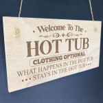 Garden Signs Outside Hot Tub Accessories Wood Hanging Sign