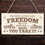 Biker Gift For Birthday Christmas Engraved Wood Garage Man Cave