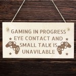 Funny Gaming Sign For Boys Bedroom Engraved Wood Sign Gamer