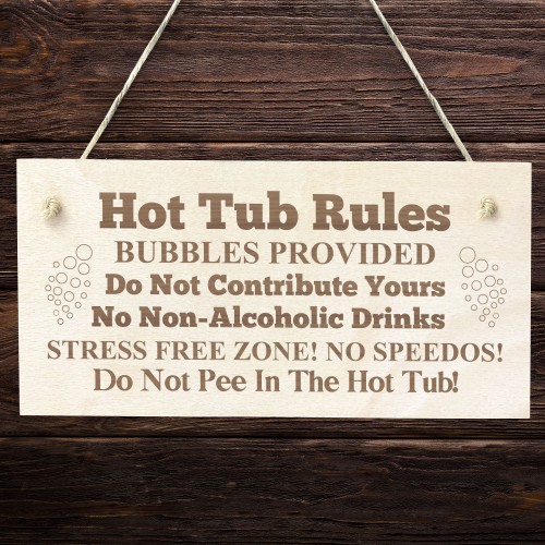 Hot Tub Rules Sign Engraved Sign Garden Sign Gift For Him Her