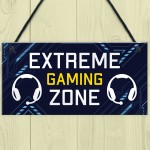 Gaming Bedroom Sign EXTREME GAMING ZONE Birthday Christmas Gift 