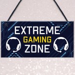 Gaming Bedroom Sign EXTREME GAMING ZONE Birthday Christmas Gift 