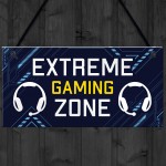 Gaming Bedroom Sign EXTREME GAMING ZONE Birthday Christmas Gift 