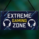 Gaming Bedroom Sign EXTREME GAMING ZONE Birthday Christmas Gift 