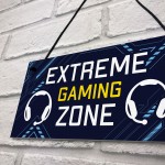 Gaming Bedroom Sign EXTREME GAMING ZONE Birthday Christmas Gift 