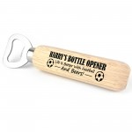 PERSONALISED Football And Beers Funny Bottle Opener Gift