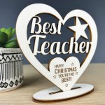 Thank You Teacher Gift Happy Christmas Engraved Heart Student