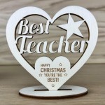 Thank You Teacher Gift Happy Christmas Engraved Heart Student