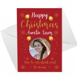 Personalised Christmas Card For Auntie Photo Card For Her Auntie