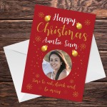 Personalised Christmas Card For Auntie Photo Card For Her Auntie